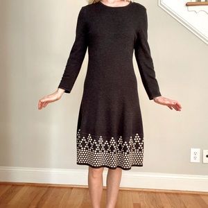 Jessica H Size Small Long Sleeve Charcoal Grey Winter Dress